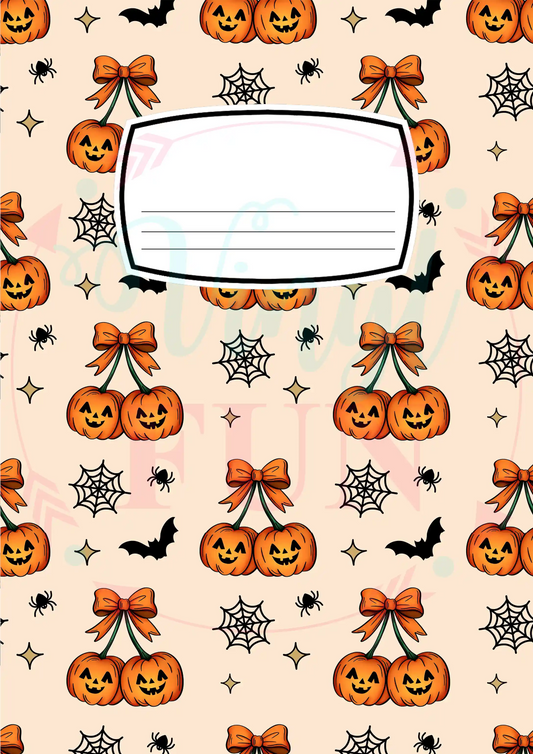 Composition Notebook Cover Transfer Sheet - Pumpkin Heads
