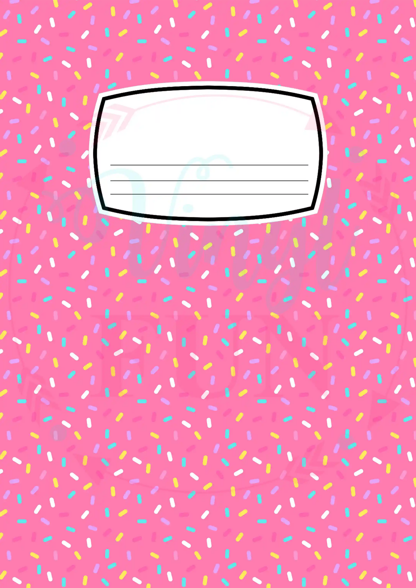 Composition Notebook Cover Transfer Sheet - Sprinkles