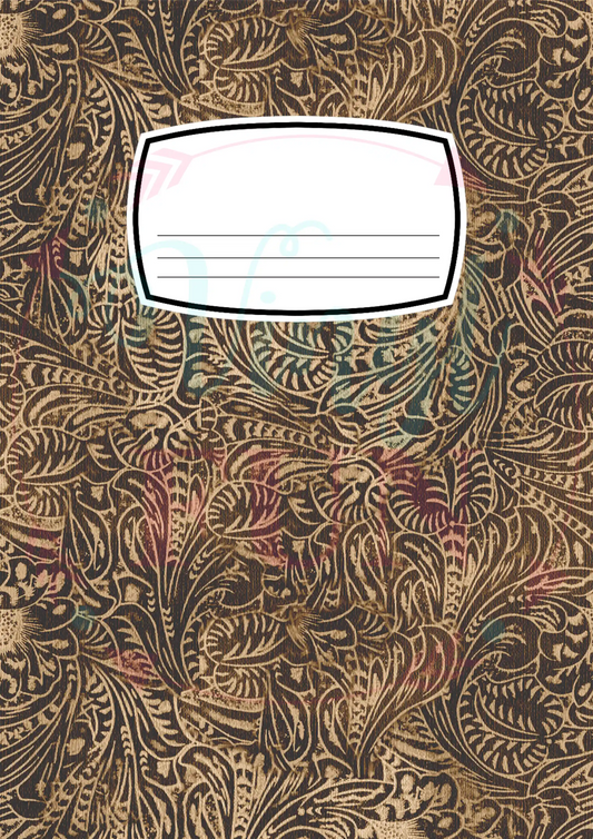 Composition Notebook Cover Transfer Sheet - Tooled Leather