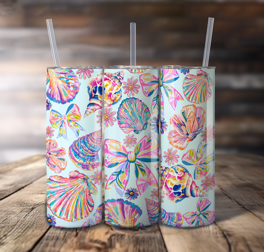 Costal Floral Coquette For Straight Tumbler - S818