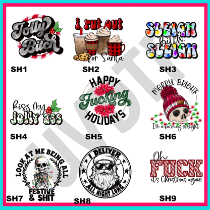 UVDTF Sweary Holiday Decals