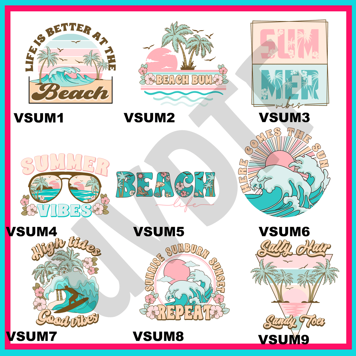 UVDTF Vintage Summer Decals -U16