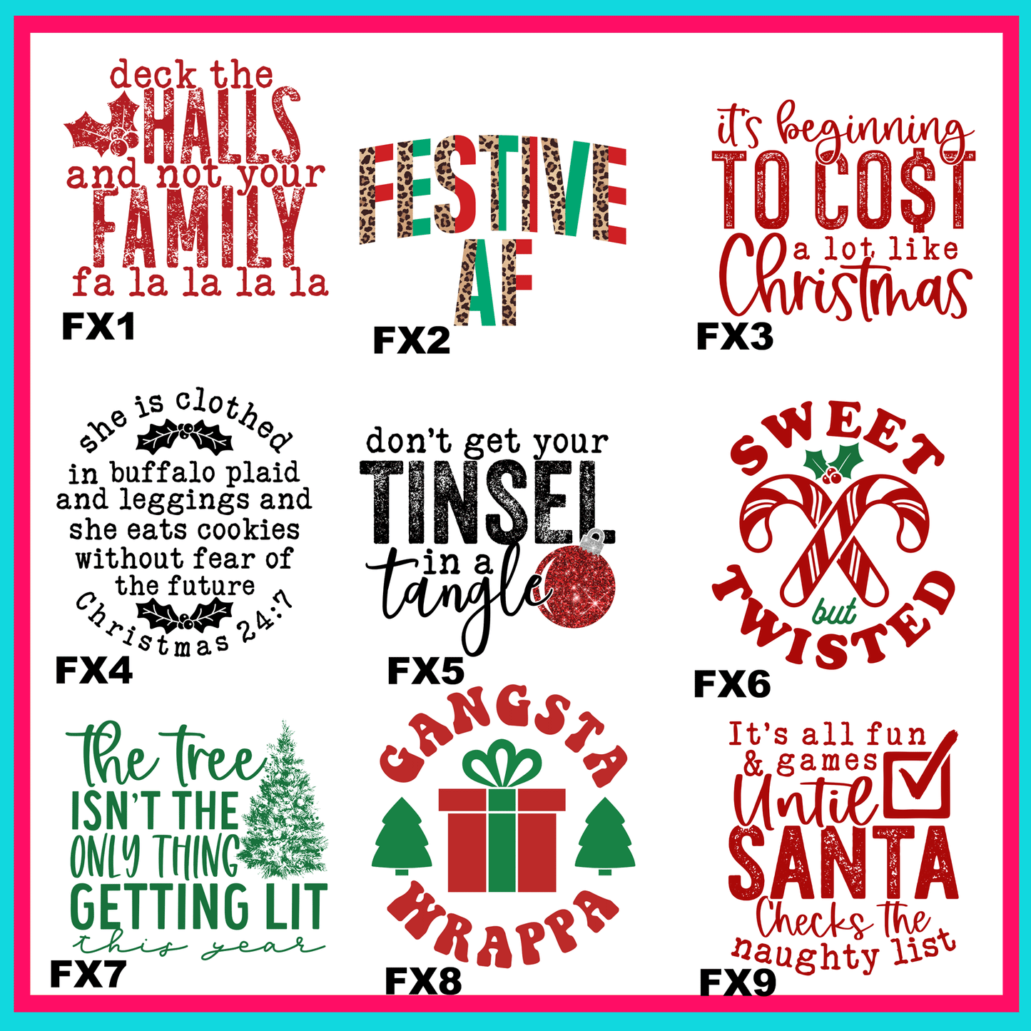 Funny Christmas Transfers-For Fabrics