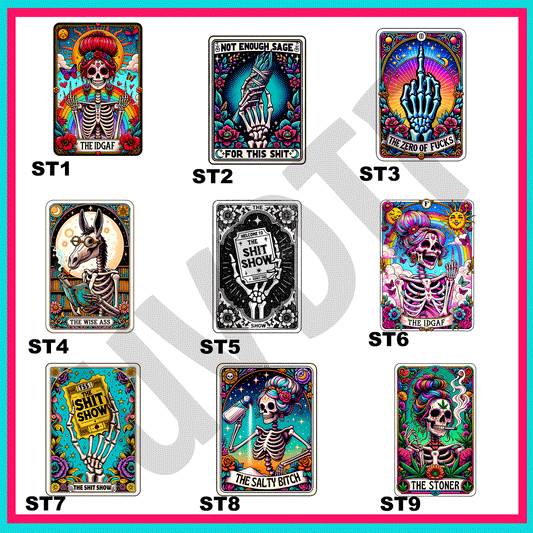 UVDTF Sweary Tarot Cards Decals
