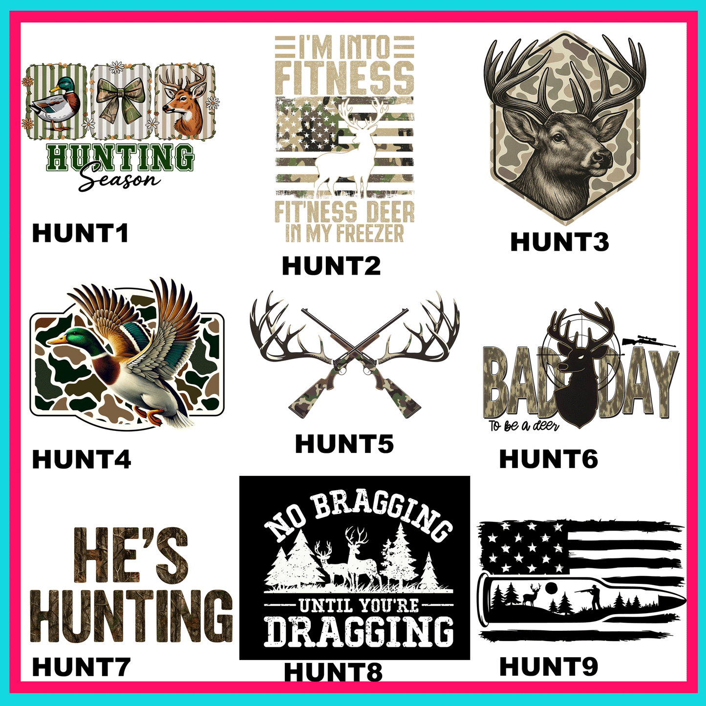 Hunting Time Transfers - For Fabrics