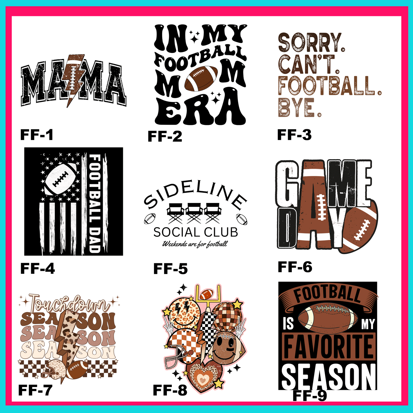 Football Fun Transfers -For Fabrics