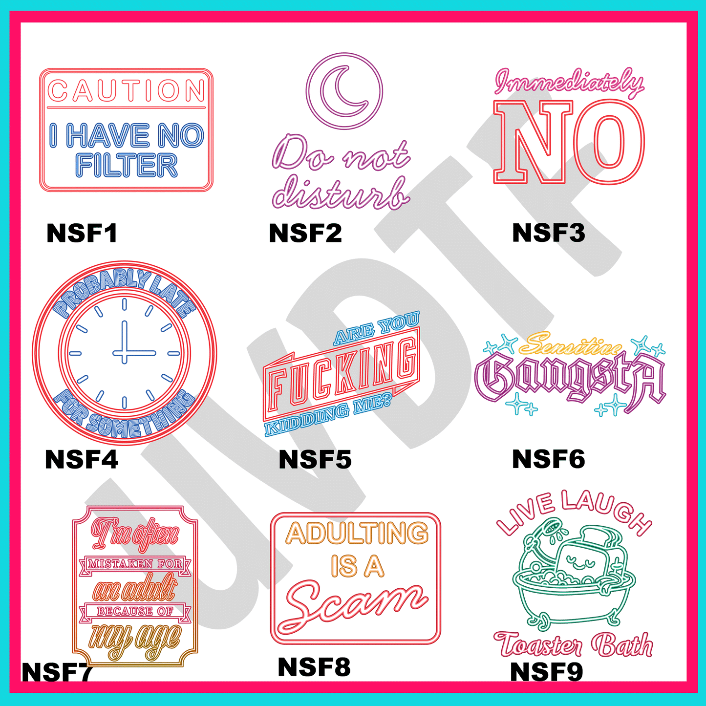 UVDTF Neon Signs Decals