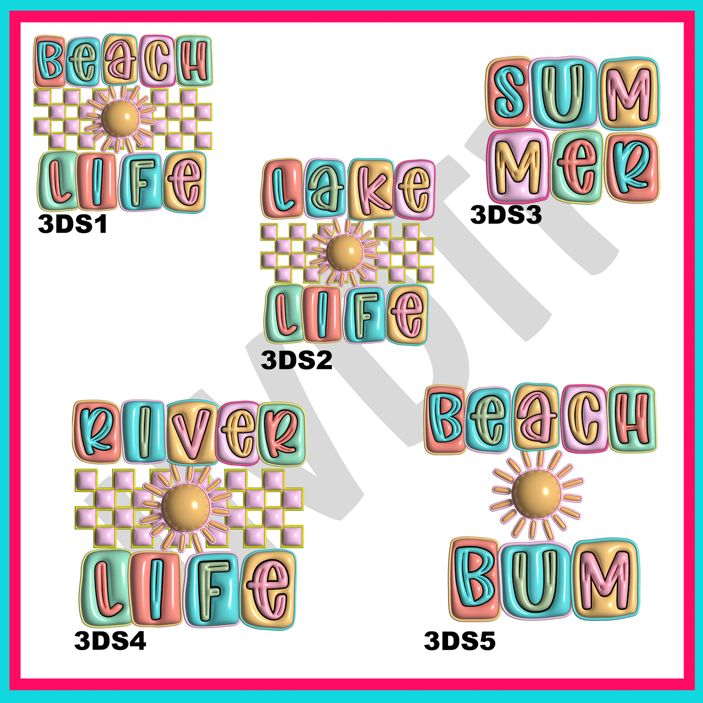 UVDTF 3D Summer Decals