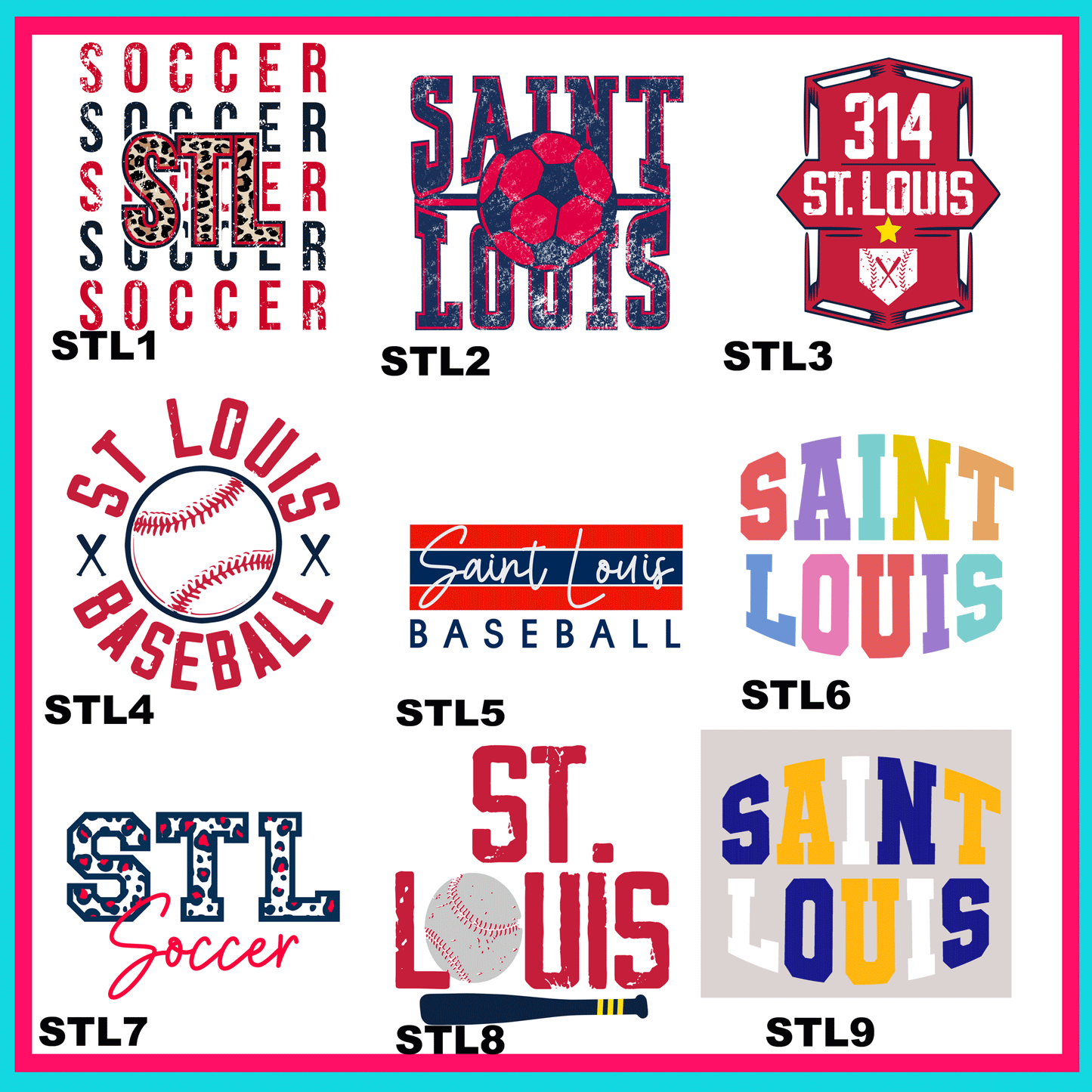 St. Louis & Proud Transfers -For Fabrics