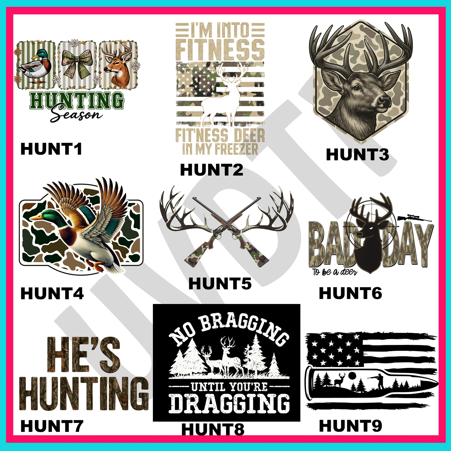 UVDTF Hunting Time Decals