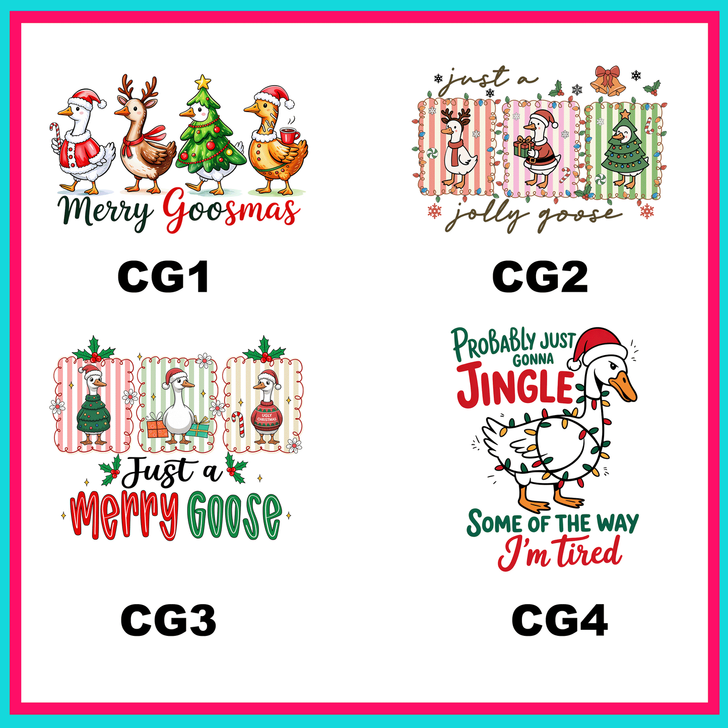 Christmas Goose Transfers - For Fabrics