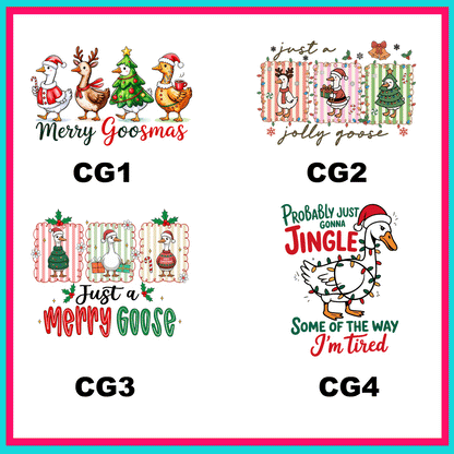 Christmas Goose Transfers - For Fabrics