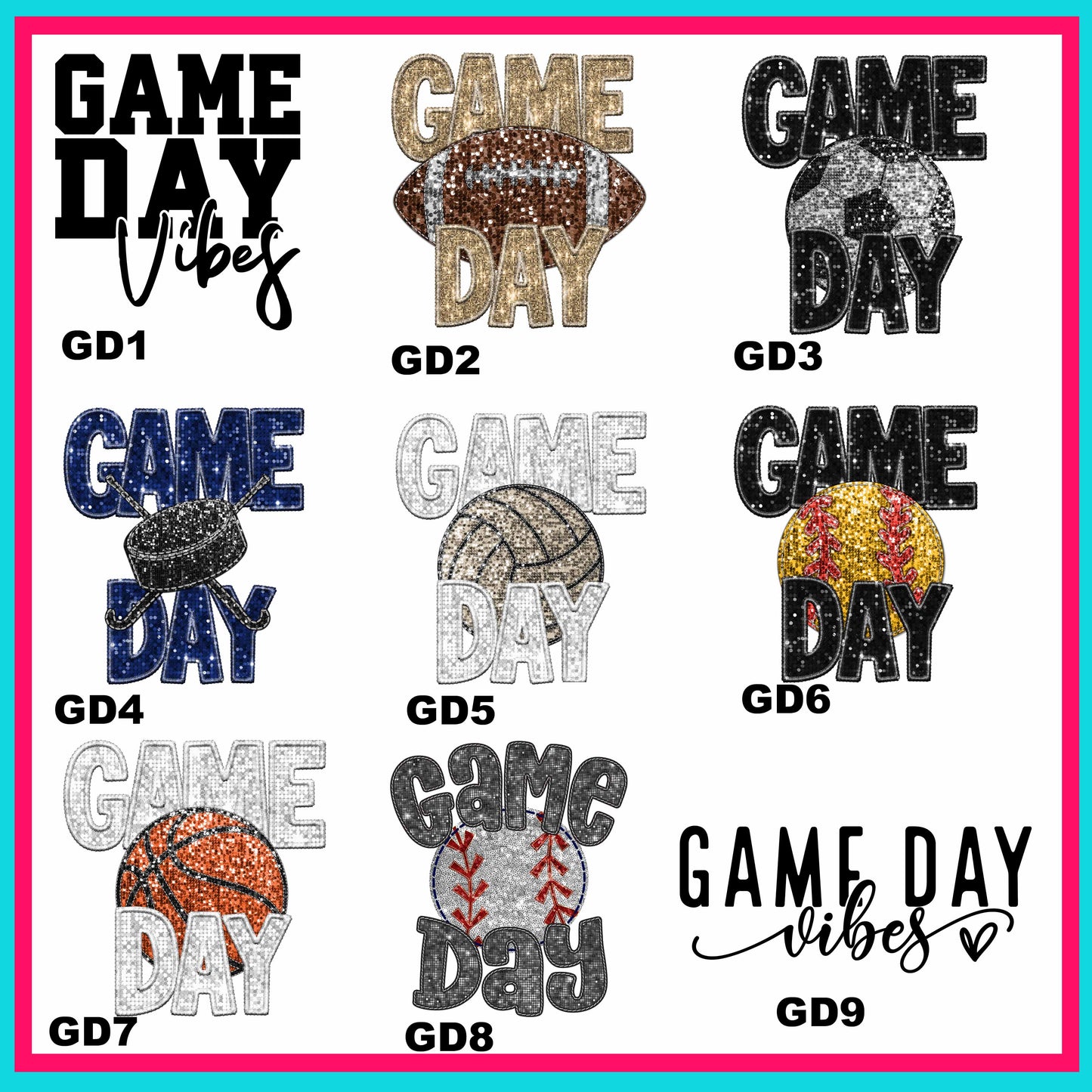 Game Day Decal Sheet