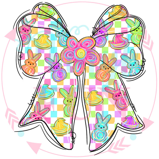 Bunny Bow Easter Transfer - E3