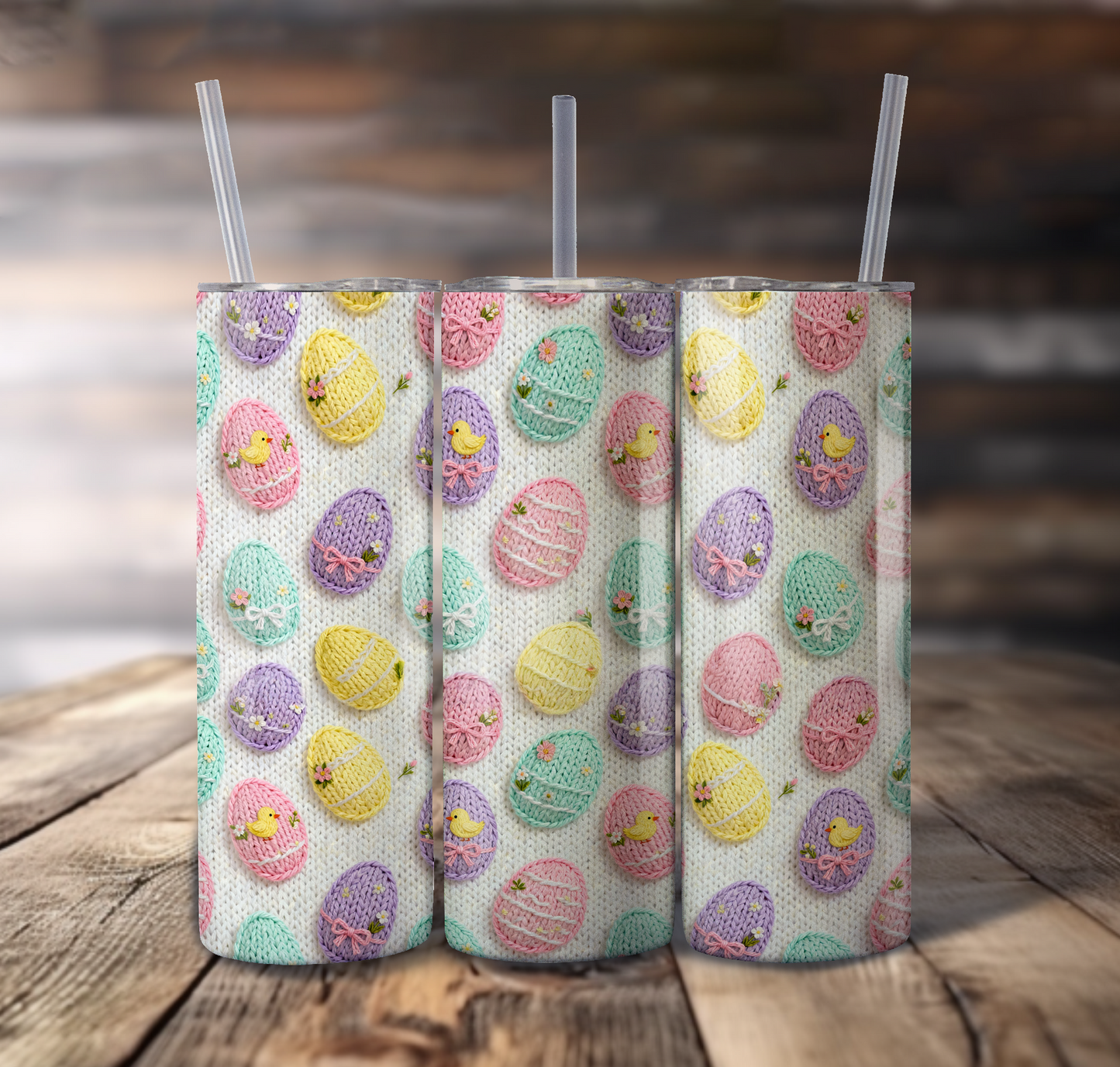 Easter Faux Yarn Wrap For Straight Tumbler - S798