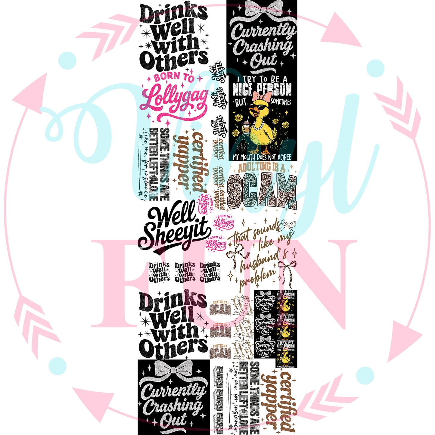 Funny AF Gang Sheet 22"x60"