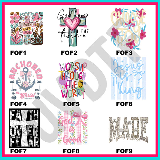 UVDTF Faith Over Fear Decals