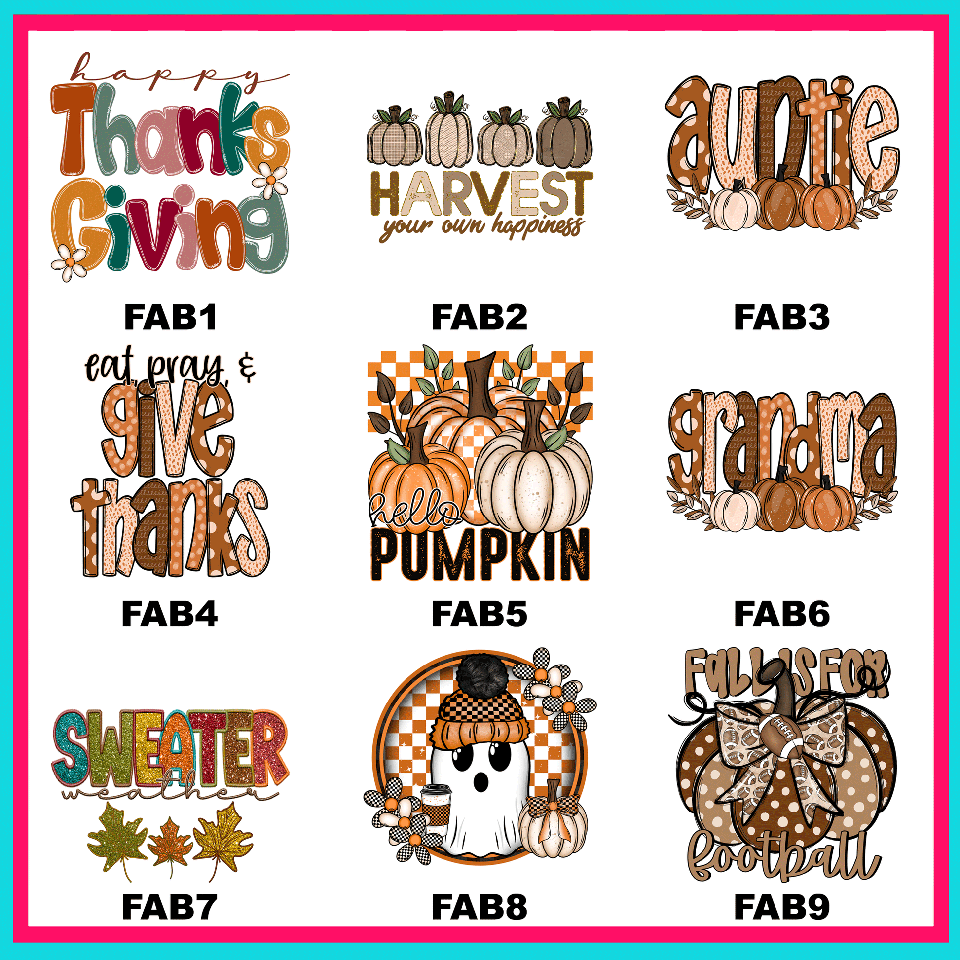 Fall Stickers Transfer Fabulous Fall Transfers-For Fabrics – Vinyl Fun