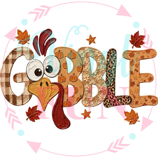 Gobble Turkey Face Transfer - FALL1