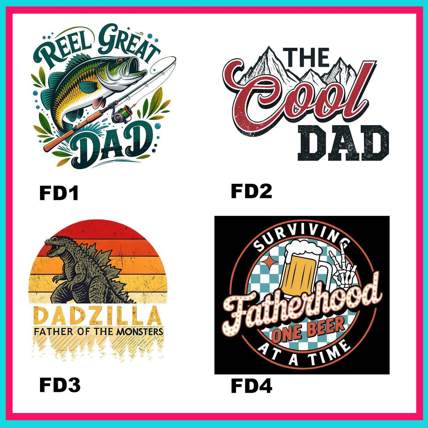 Dad Vibes Transfers-For Fabrics