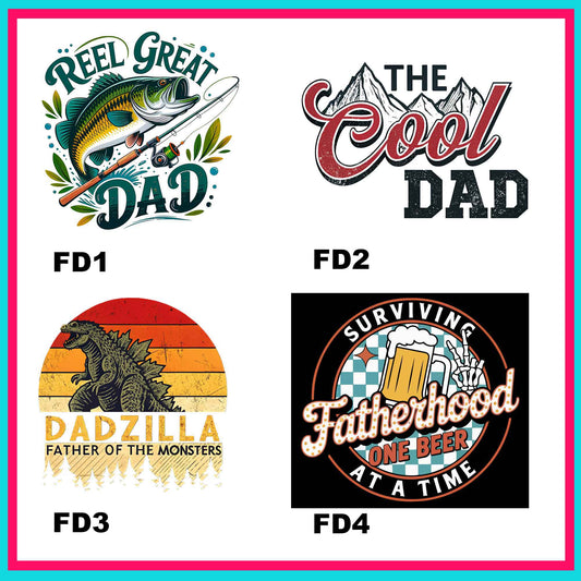 Dad Vibes Transfers-For Fabrics