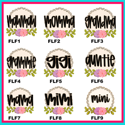 Floral Family Transfers - For Fabrics