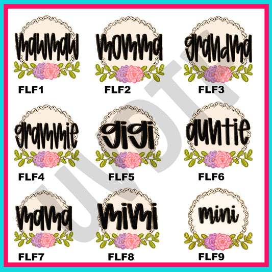 UVDTF Floral Family Decals