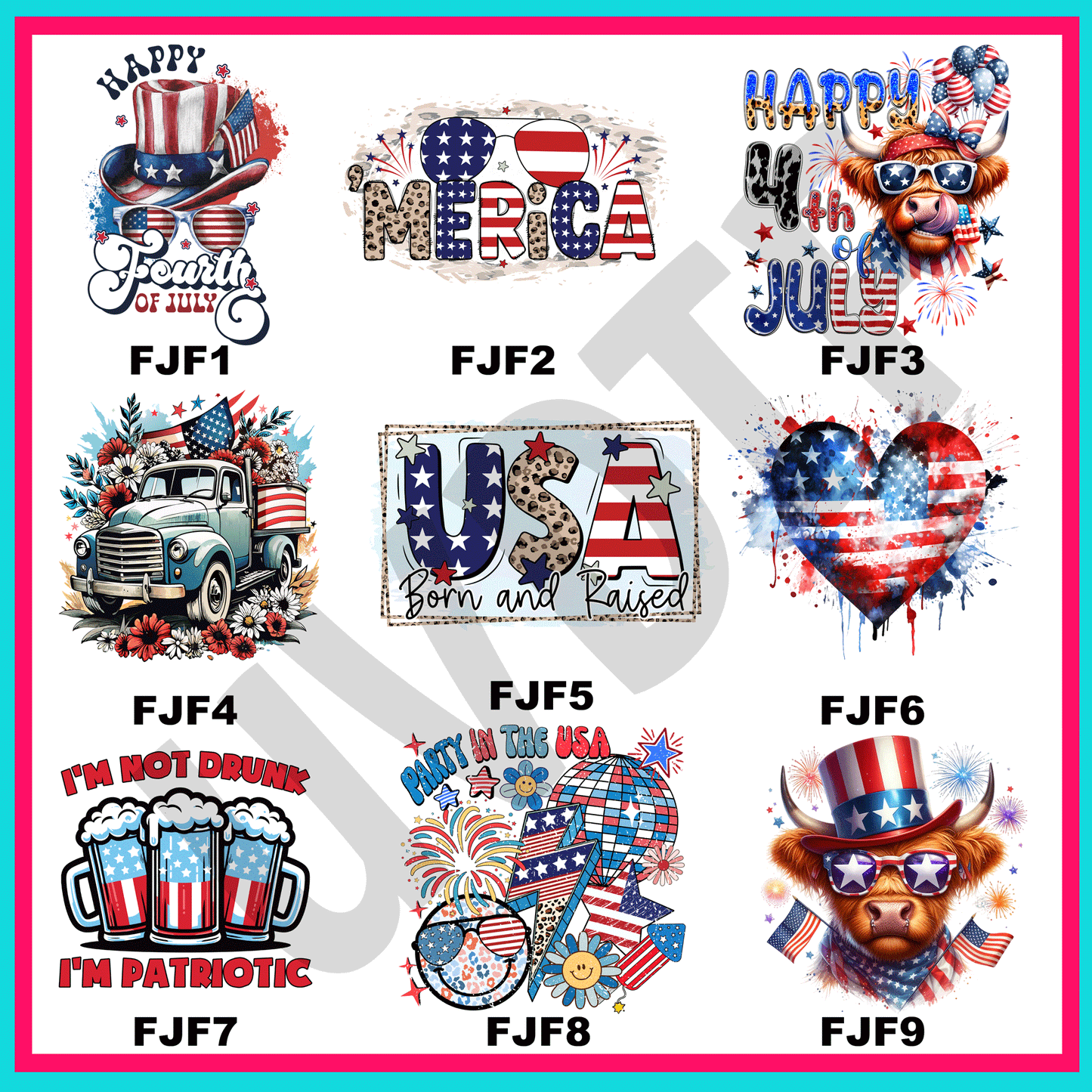 UVDTF Fourth Of July Fun Decals