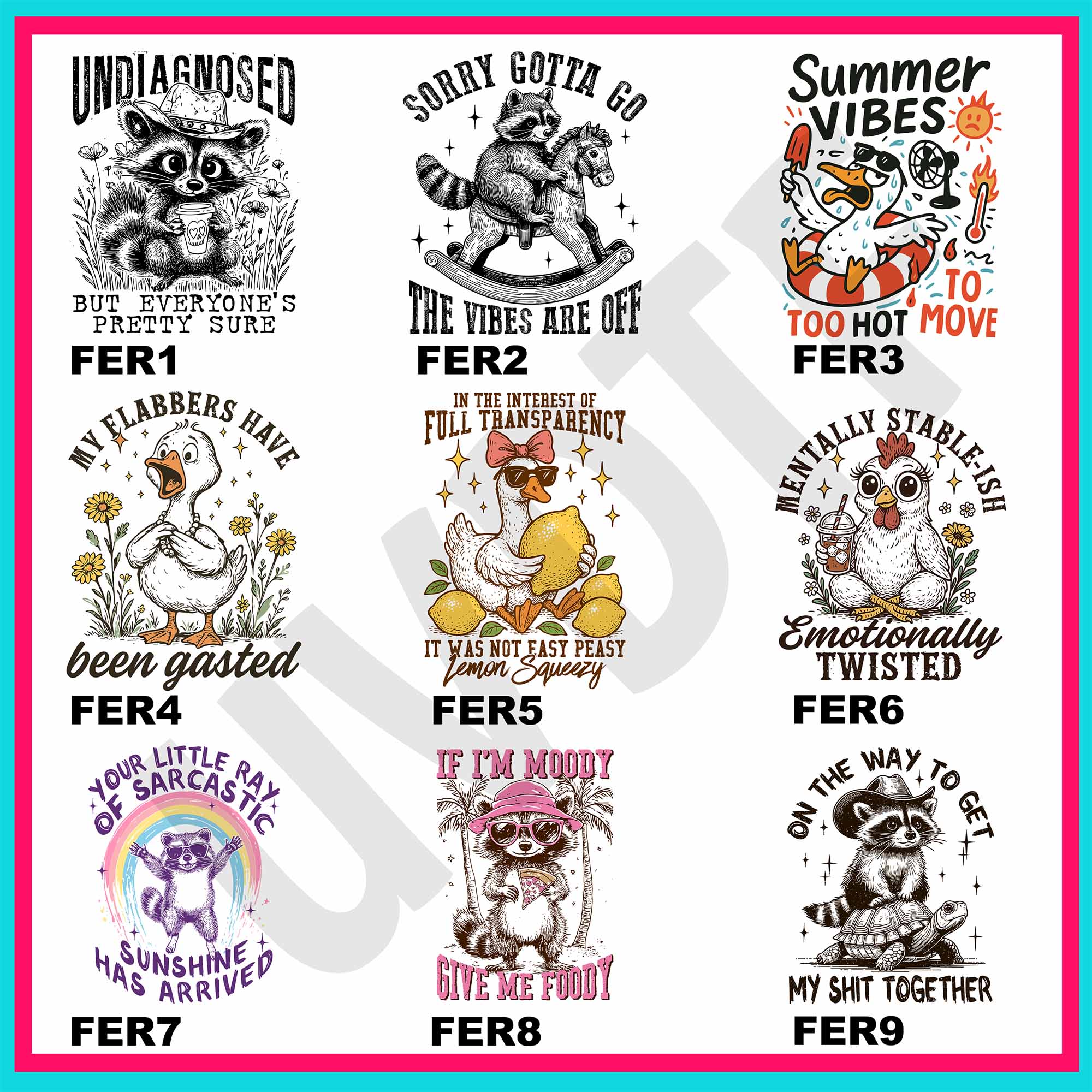 UVDTF Funny Feral Decals-U11 – Vinyl Fun
