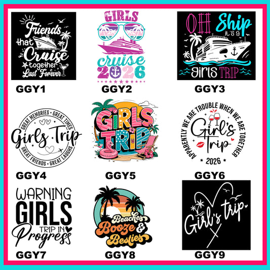 Girly Getaway Transfers -For Fabrics