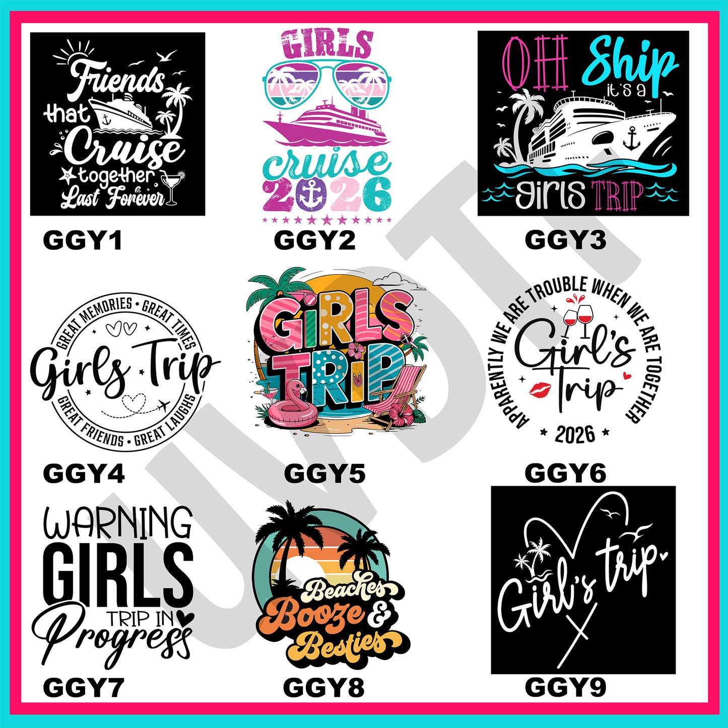 UVDTF Girly Getaway Decals-U26