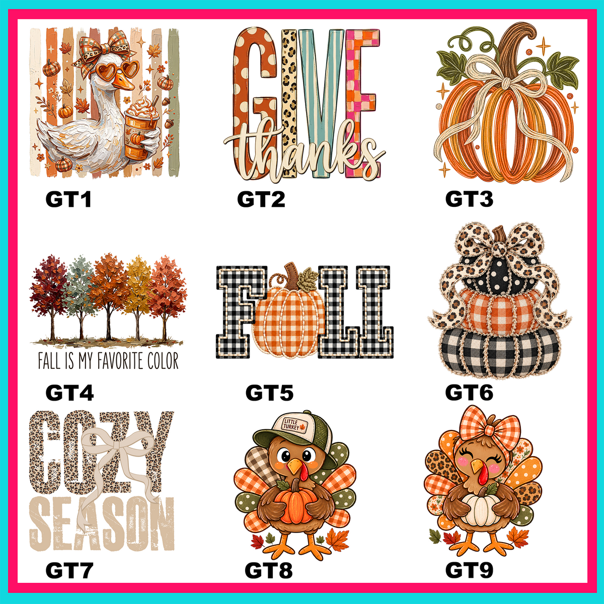 Give Thanks Transfers - For Fabrics