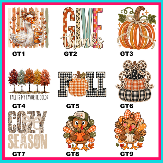 Give Thanks Transfers - For Fabrics