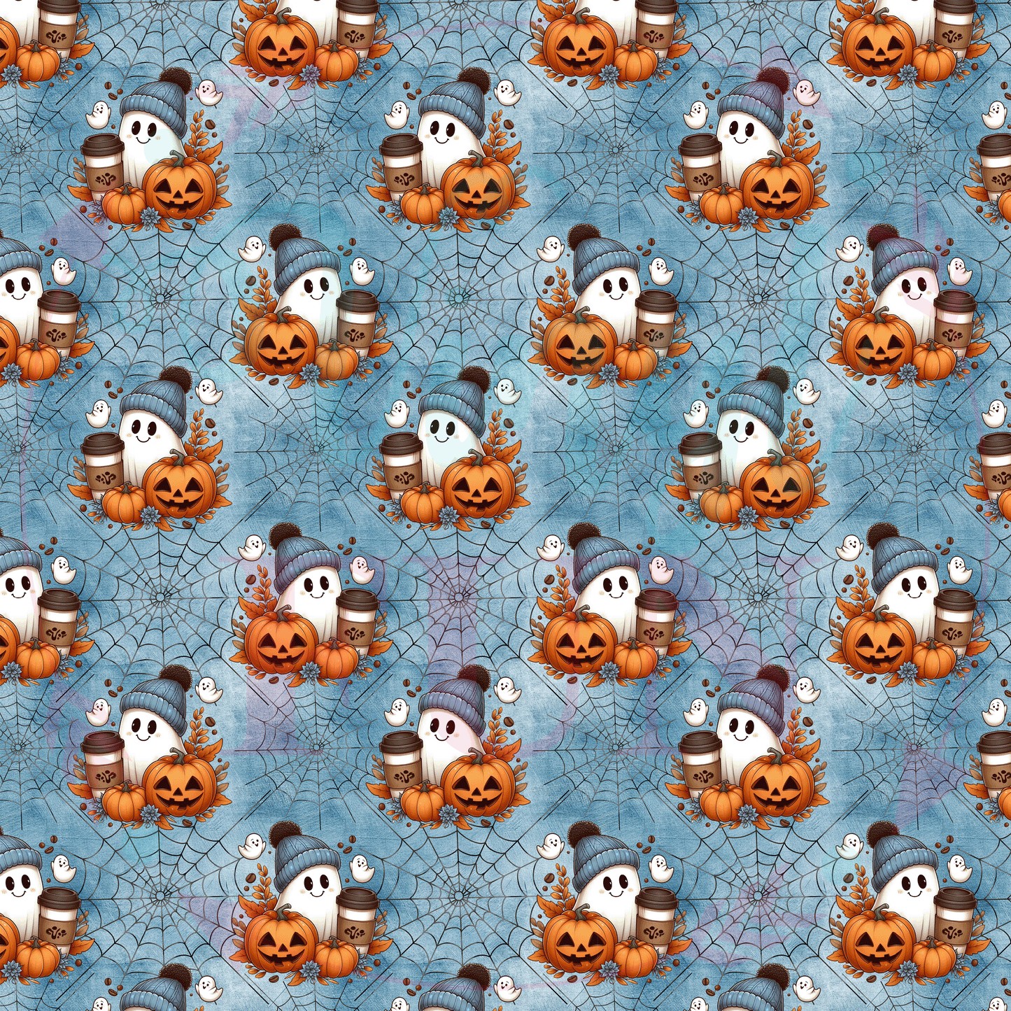 Ghost Loves Coffee Pattern