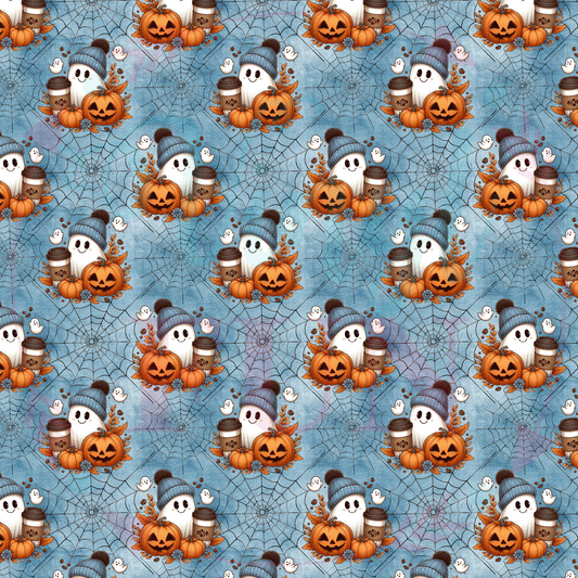 Ghost Loves Coffee Pattern