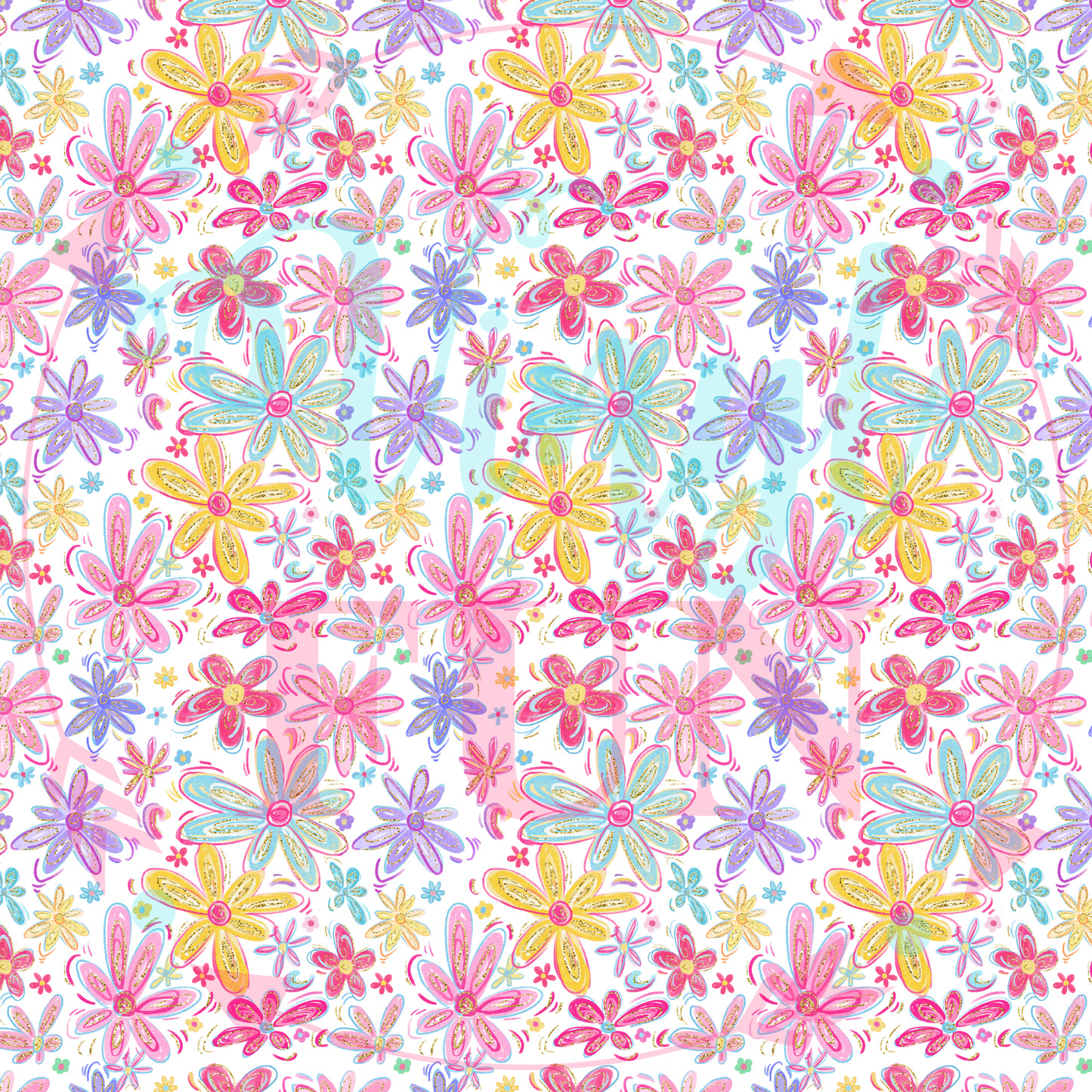 Girly Floral Doodles Pattern-D13