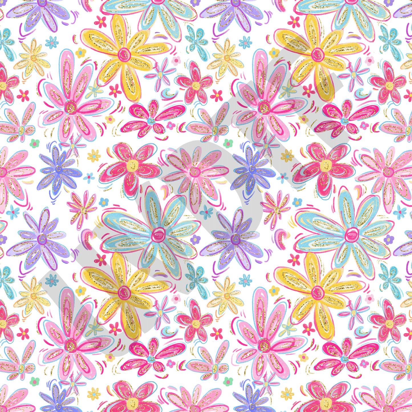 UVDTF Girly Floral Doodles Elements-G2