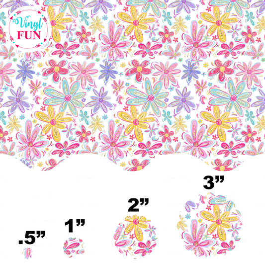 Girly Floral Doodles - Acrylic