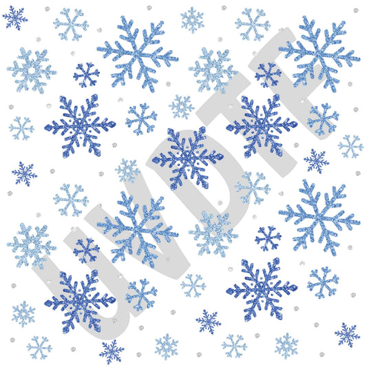 UVDTF Glitter Snowflake Blue Elements