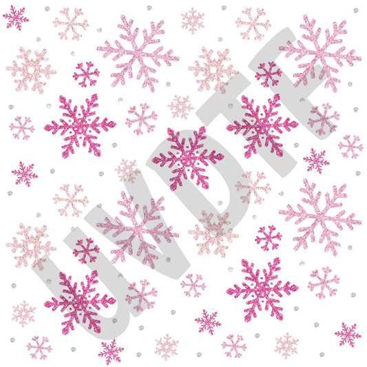 UVDTF Glitter Snowflake Pink Elements