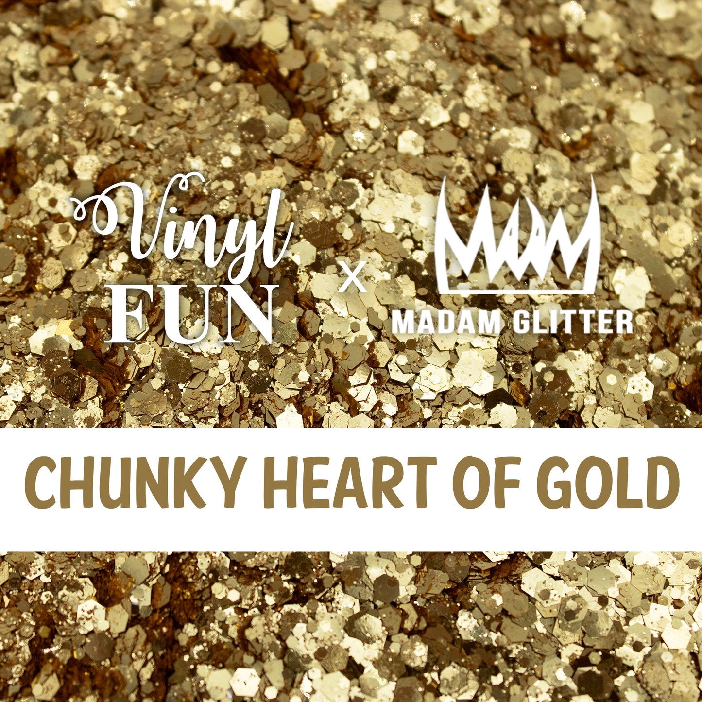 Chunky Heart of Gold Glitter