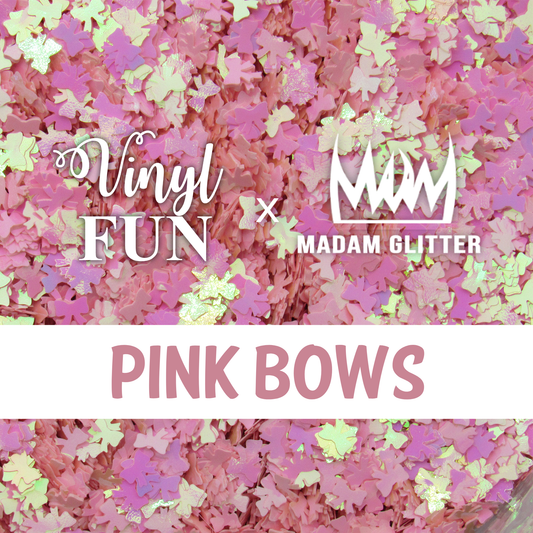 Pink Bows Glitter Shapes