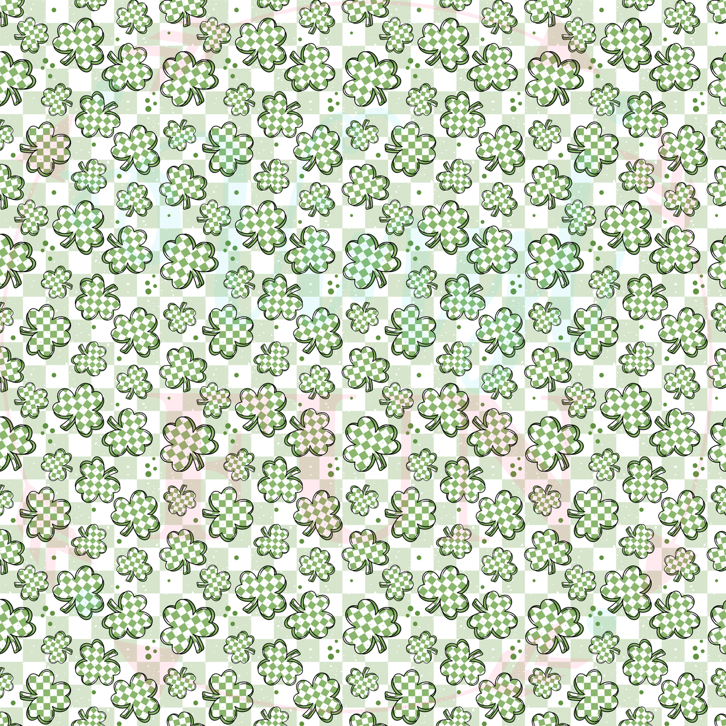 Green Clover Checkered Pattern