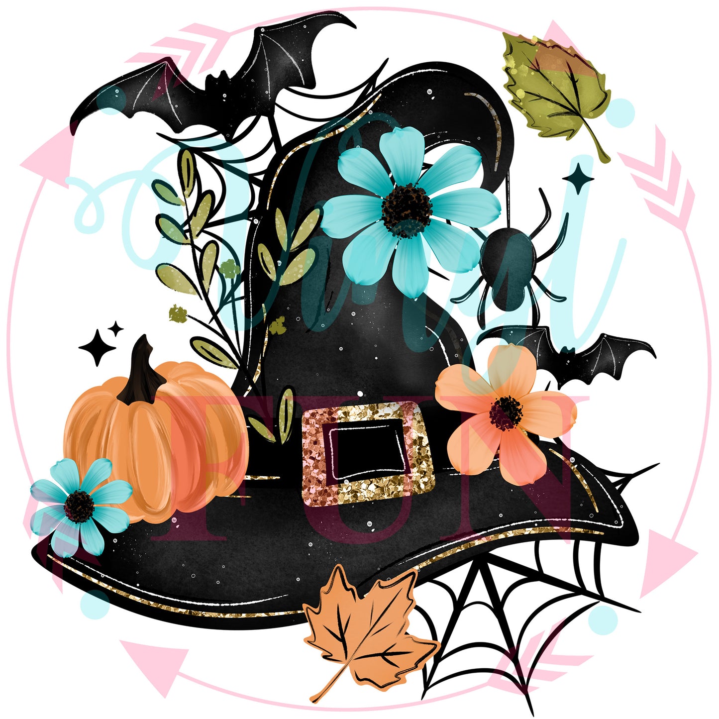 Floral Hat With Sleeves Transfer - HW20