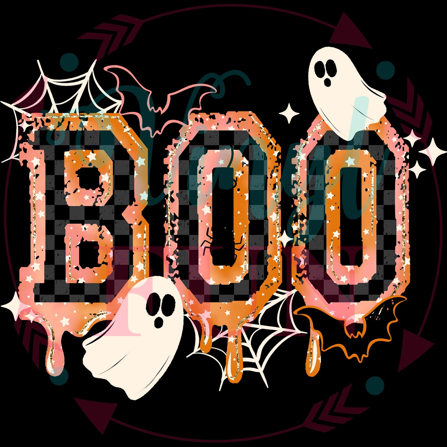Boo With Sleeves Transfer - HW21