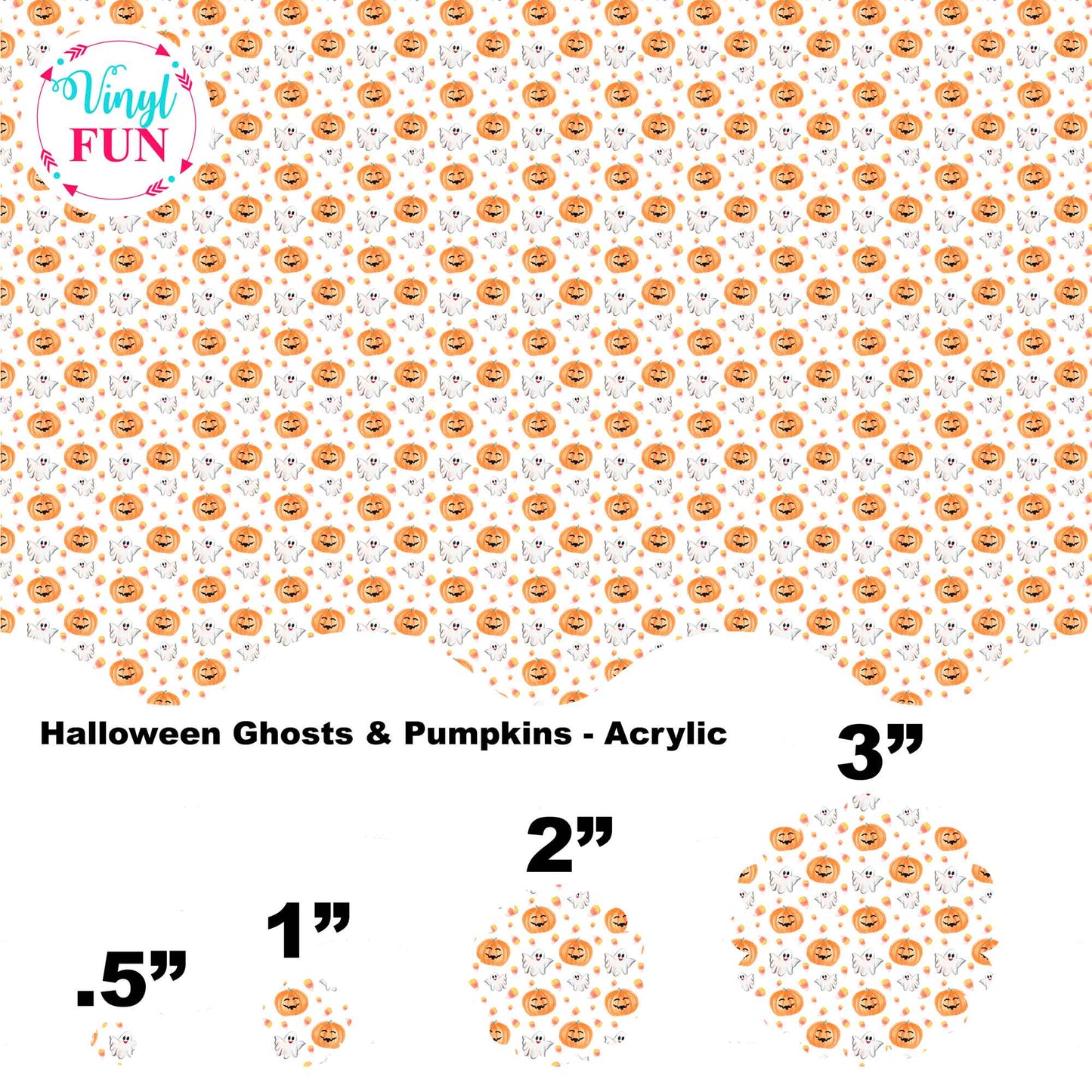 Halloween Ghosts & Pumpkins -Clear Acrylic