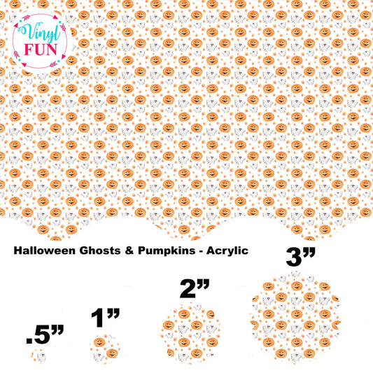 Halloween Ghosts & Pumpkins -Clear Acrylic