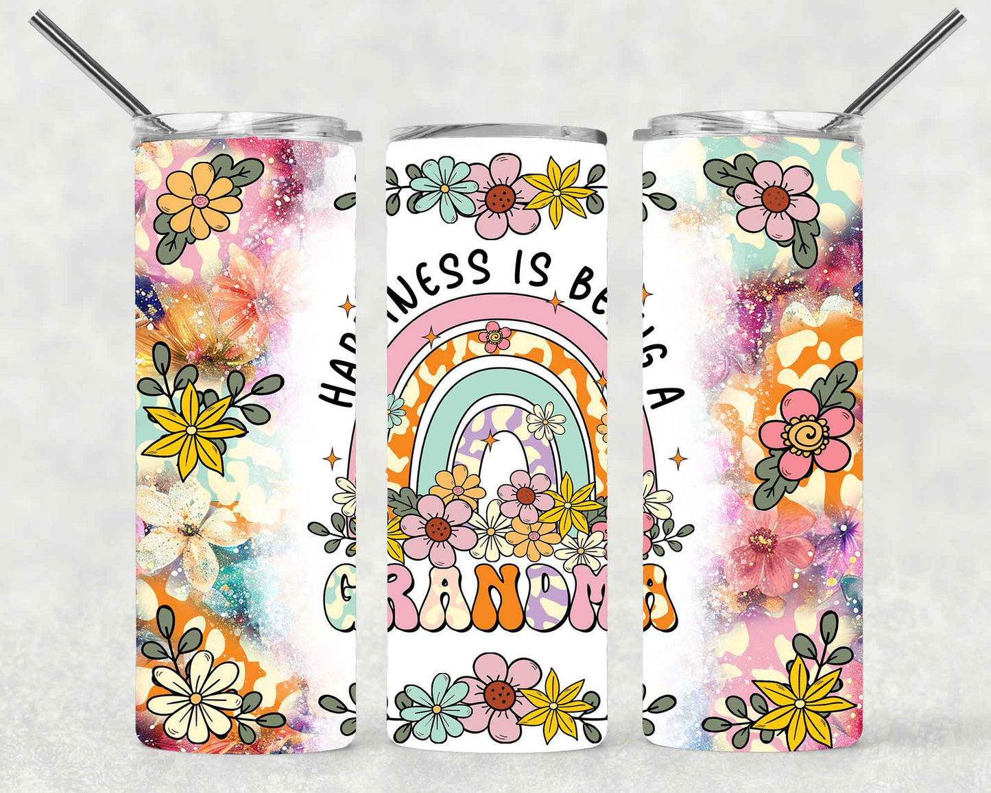 Happiness is Being a Grandma Wrap For Straight Tumbler-S621