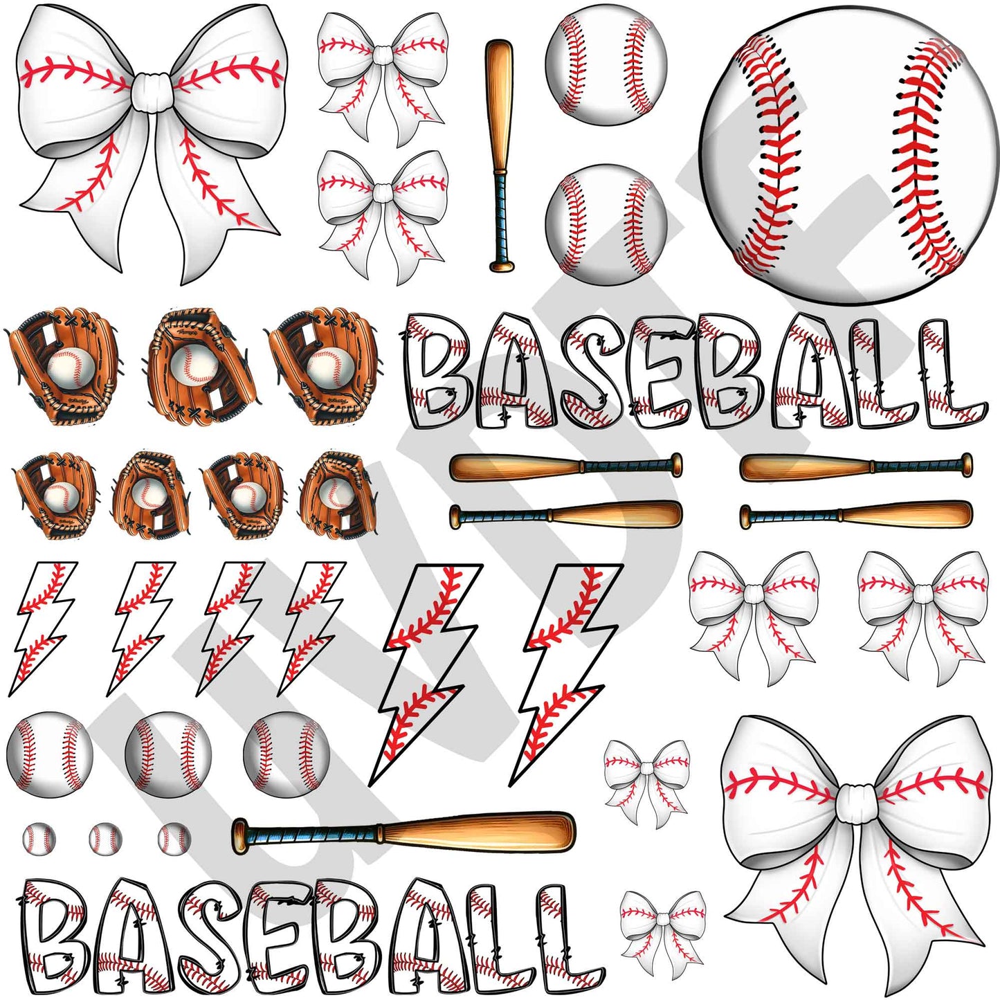 UVDTF I Love Baseball Elements