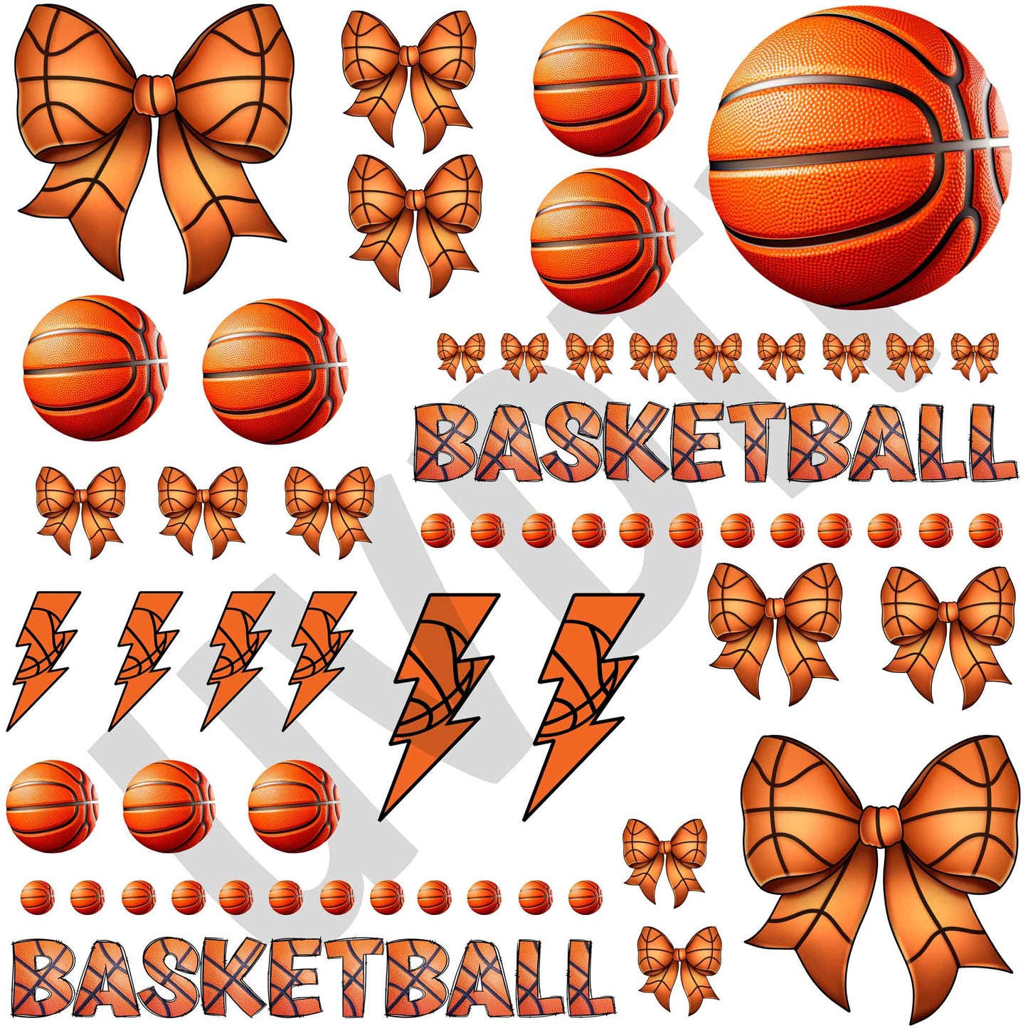 UVDTF I Love Basketball Elements